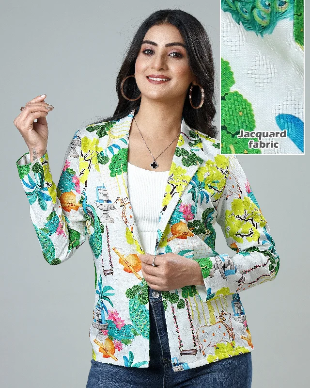 The Best Offers Are Here!Artful Pichwaii Women's Jacquard Weave Jacket Dobby Rayon