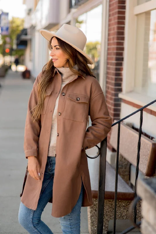 Huge Savings – Act Now!Basic Tunic Side Slit Shacket