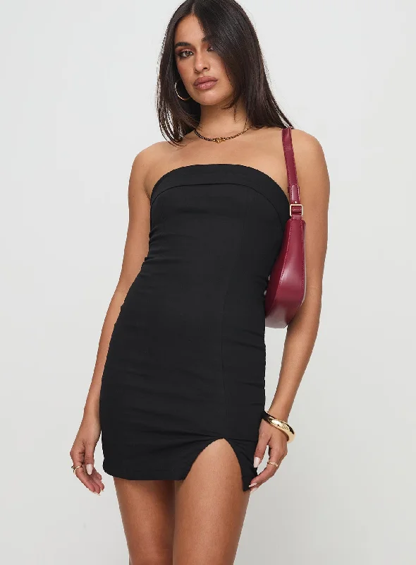 Only a Few Left – Order Now!Dartel Strapless Mini Dress Black