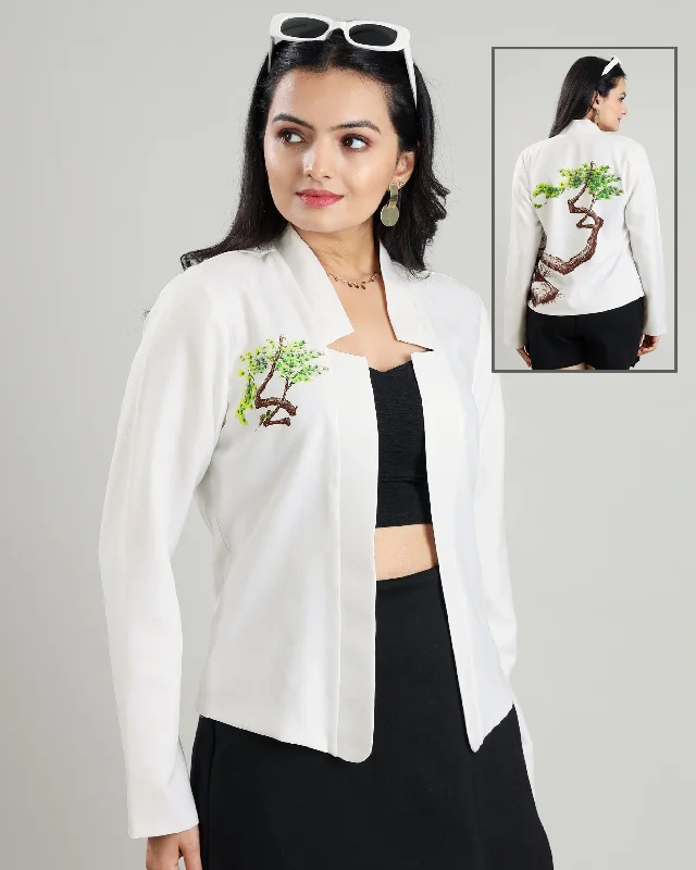 Great Deals, Just for You!Eco-Chic: White Jacket With Touch Of Nature