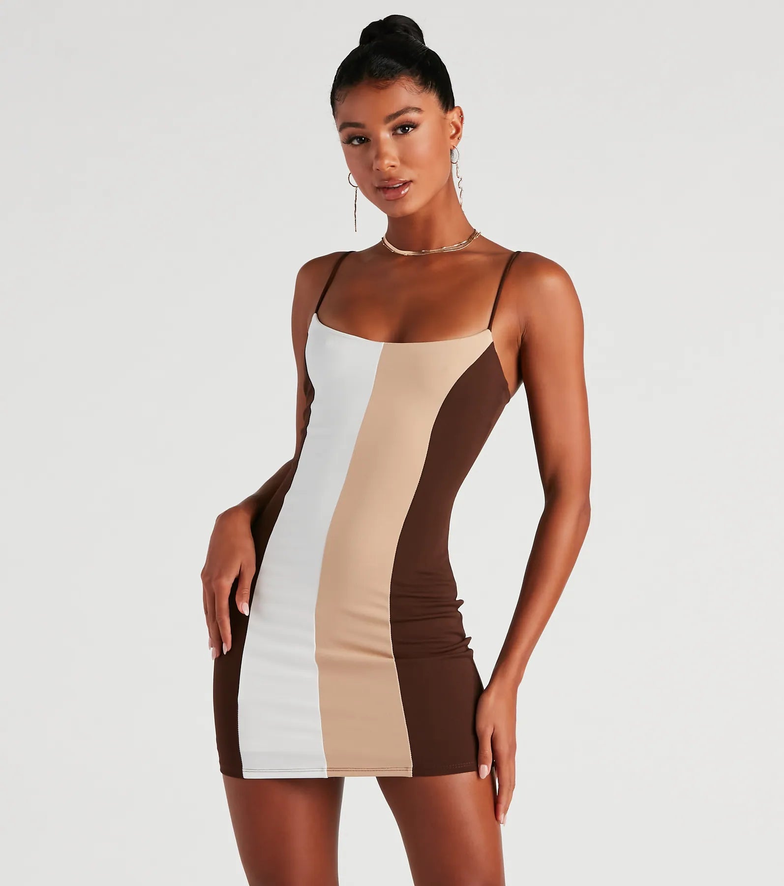 Find Your Perfect Deal Today!Falling For Color Block Crepe Dress