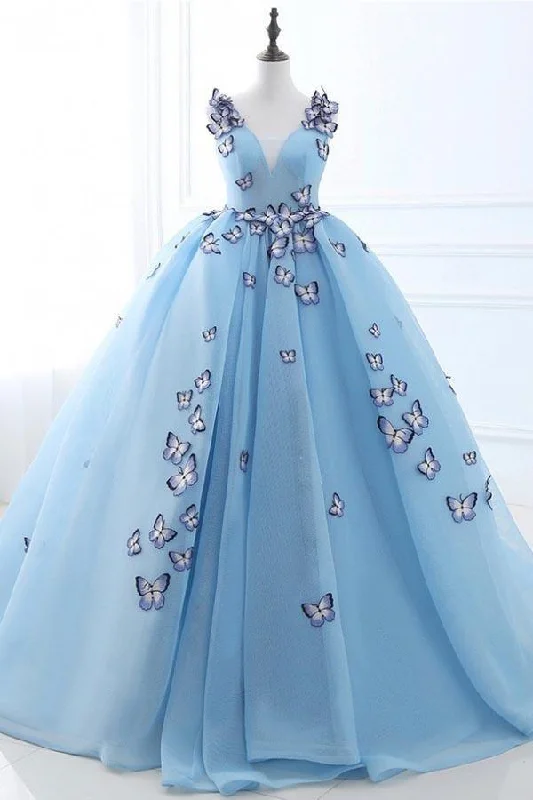 Unlock Huge Savings Now!Formal Ballgown Tulle Prom Dress with Butterflies Wedding Dresses WD223