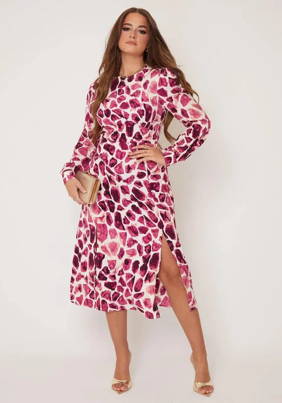 Time to Snag a Bargain!Girl in Mind Cass Giraffe Print Dress, Purple