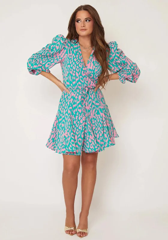 Unmissable Offers Await!Girl in Mind Eve Mini Dress, Pink & Turquoise