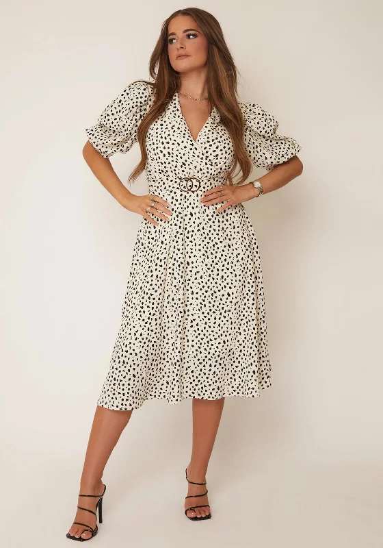 Save Like Never Before!Girl in Mind Nadine Dalmatian Print Dress, Cream