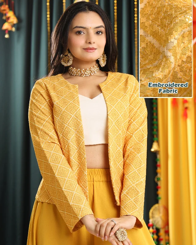 Your Favorite Sale is Back!Haldi Ready! Women's Embroidered Yellow Jacket