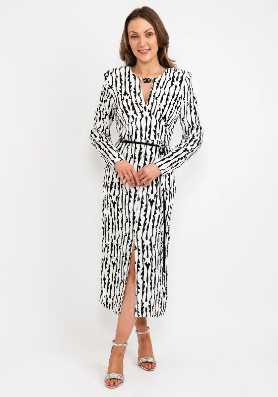 Sale Alert – Get Ready to Shop!Kameya Dome Waist Print Maxi Dress, Black & White