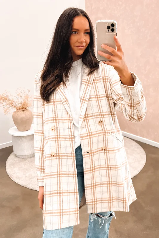 Snag the Best Prices Now!Kiah Coat Beige Check