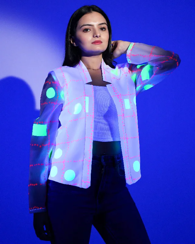 Exclusive Deals Just for You!Light Up the Trend: Women's Neon Print Jacket
