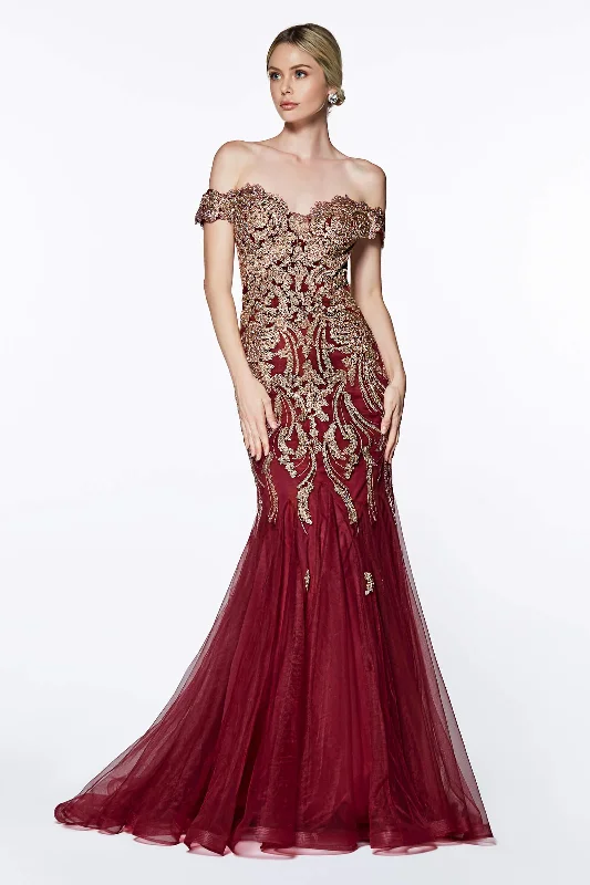 Today’s Deals, Tomorrow’s Regrets!Cinderella Divine KV1035 Long Off The Shoulder Evening Gown Mermaid Prom Dress