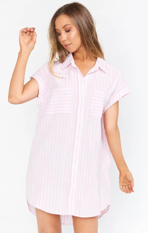 Your Chance to Save is Now!Martin Shirt Dress ~ Blush Stripe