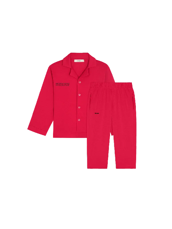 Biggest Sale of the Season!Mens 365 Lightweight Long Pyjama Set —goji red