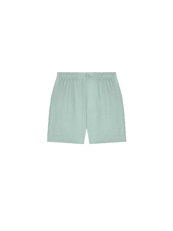 Act Fast – Limited Time Savings!Mens DNA Aloe Linen Mid Length Shorts—eucalyptus blue