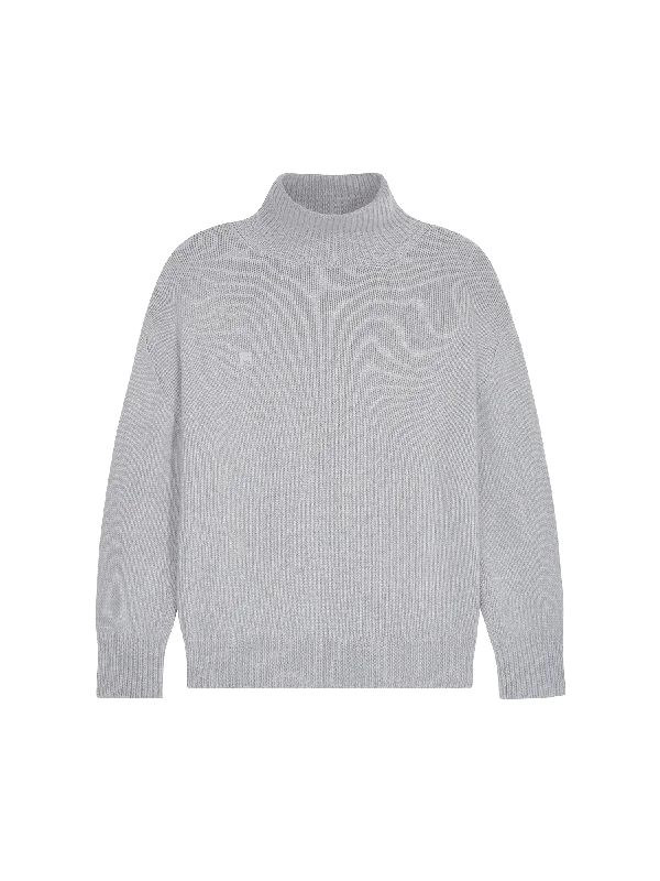 Price Drop Alert!Men's Recycled Cashmere Turtleneck Sweater—grey marl