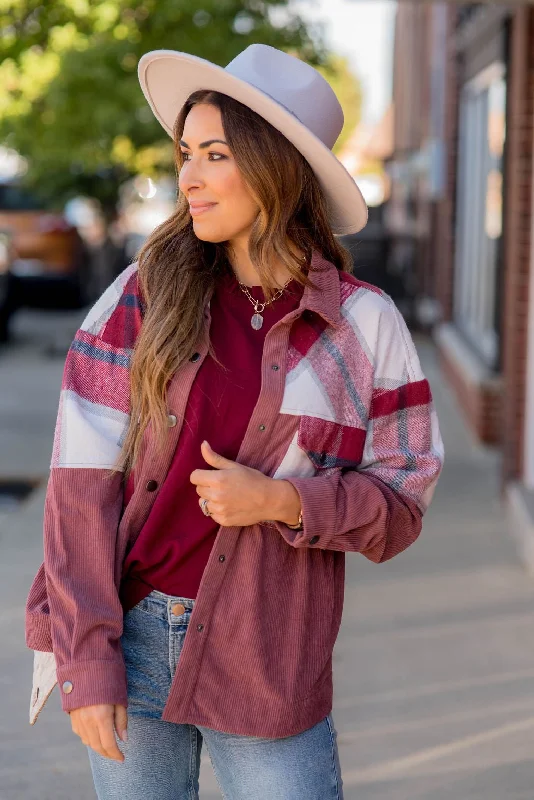 Shop More, Spend Less!Corded Plaid Top Shacket
