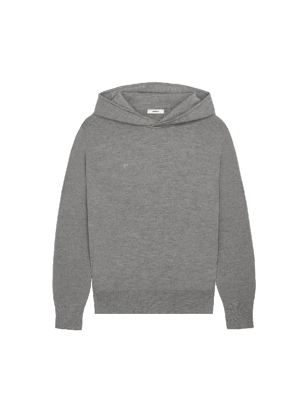 Your Shopping Spree Starts Here!Womens Regenerative Merino Wool Hoodie—grey marl