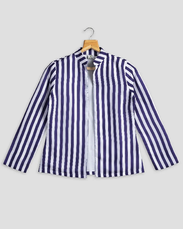 Flash Deals – Act Quickly!Royal Blue Stripes Hangup Jacket For Women