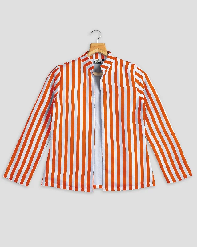 Grab Yours Before It’s Too Late!Fire Orange Stripes Hangup Jacket For Women