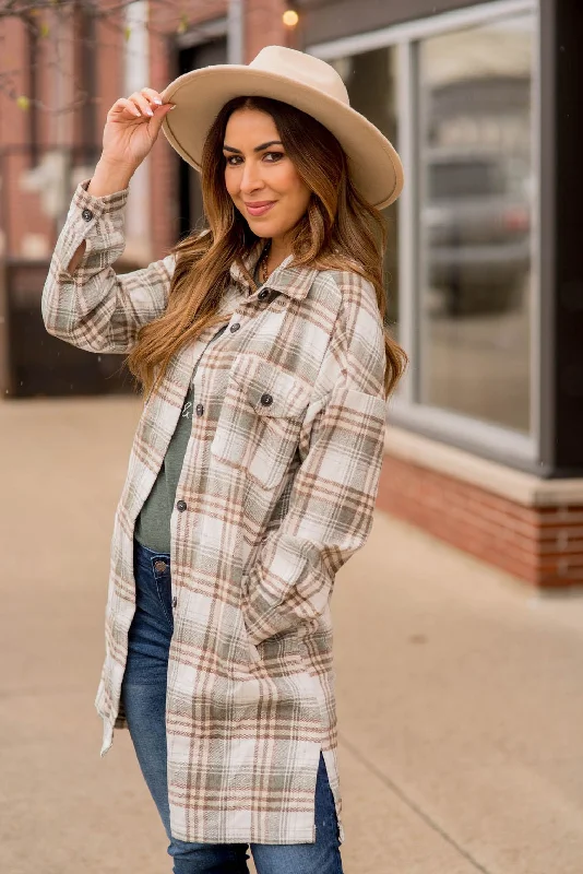 Get More for Less!Chic Elongated Plaid Tunic Shacket