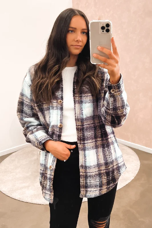 Shop Now and Save!Sonnie Check Shacket Blue