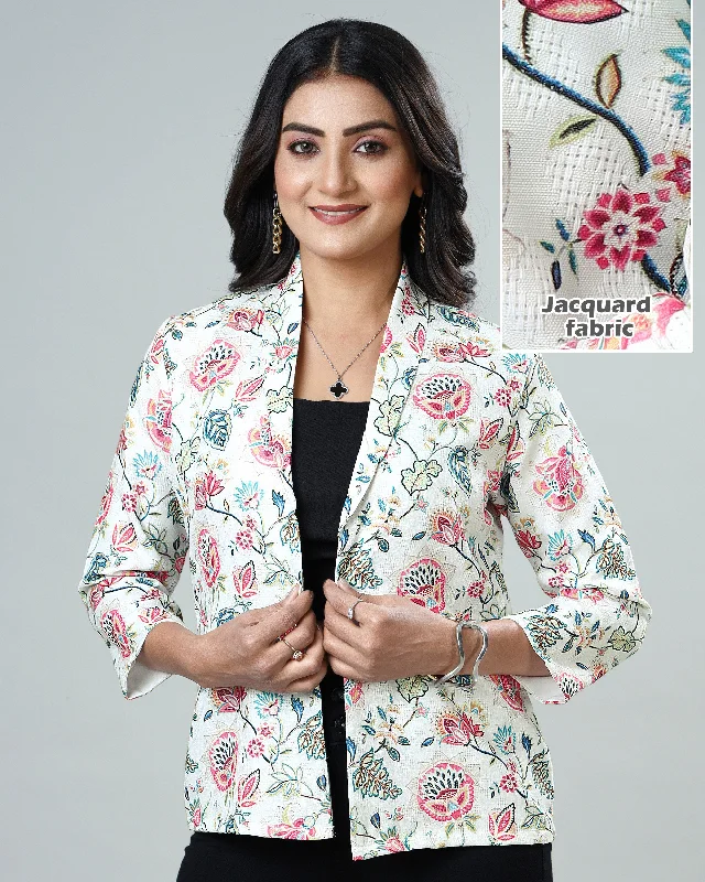 Bigger Savings, Better Shopping!Stylish Floral Fantasy Women's Jacquard Weave Jacket