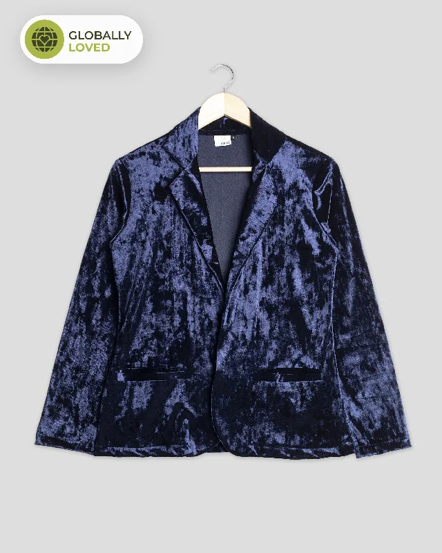 Get It Before It’s Gone!Stylish Women's Velvet Jacket With Patch Pockets