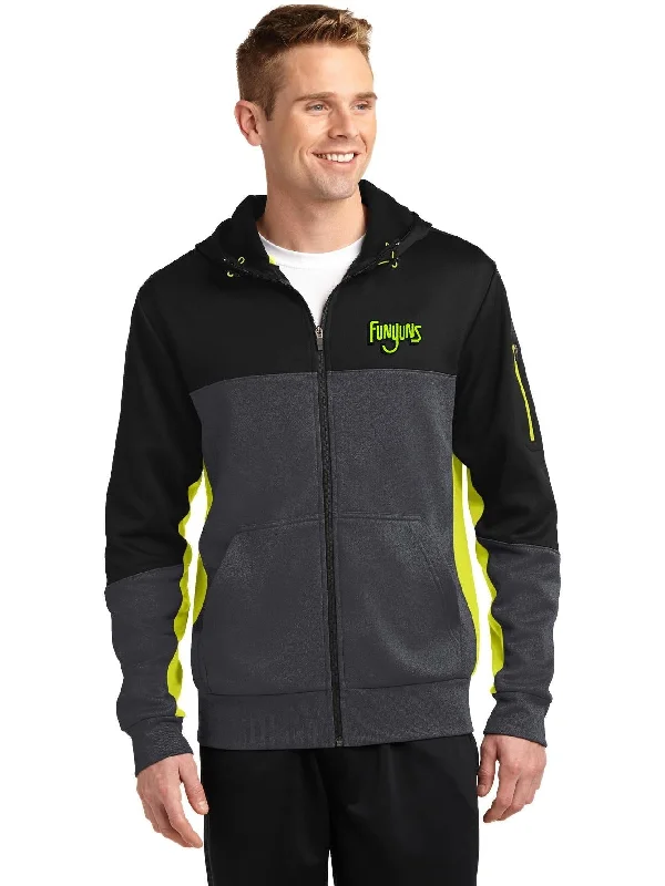 Hot Deals You Can’t Resist!Sport-Tek Tech Fleece Colorblock Full-Zip Hooded Jacket