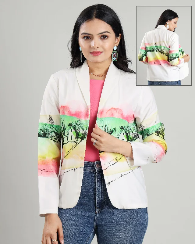 Limited Time Offer!Turn Heads In This White Statement Jacket
