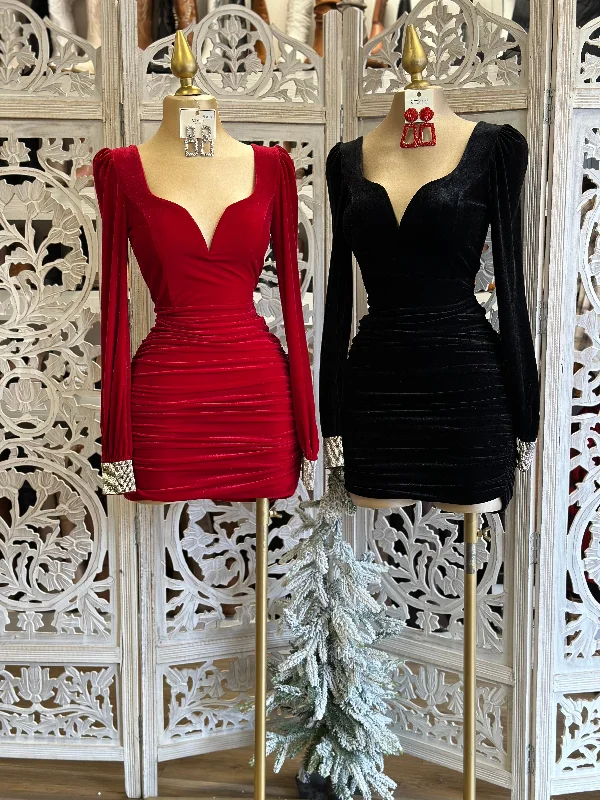 Mega Sale Happening Now!Velvet V Ruched Mini Dress