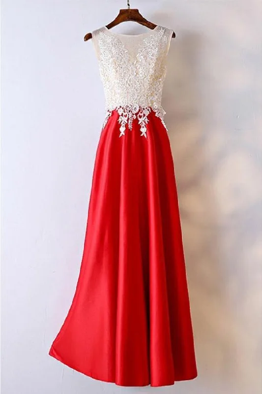 Crazy Discounts Inside!White And Red Lace Long Formal/Prom Dress For Women PG595