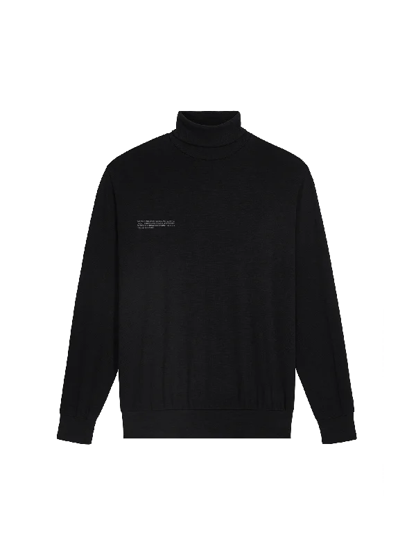 Your Discount is Waiting!Women's Seaweed Lyocell Fine Knit Turtleneck Top—Black