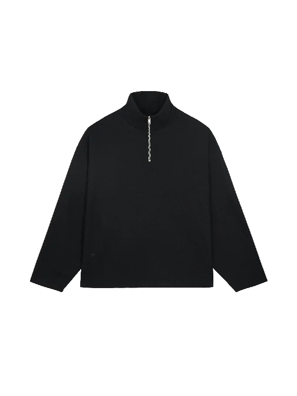 Your Dream Deal is Here!Women's Recycled Wool Jersey Half-Zip Sweater—black
