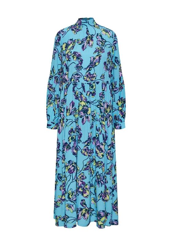 Stock Up and Save!Y.A.S Topaz Floral Maxi Dress, Blue Topaz