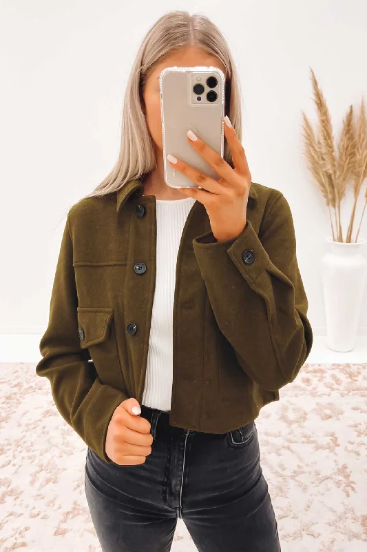 Find the Best Deals Here!Zeina Crop Jacket Olive