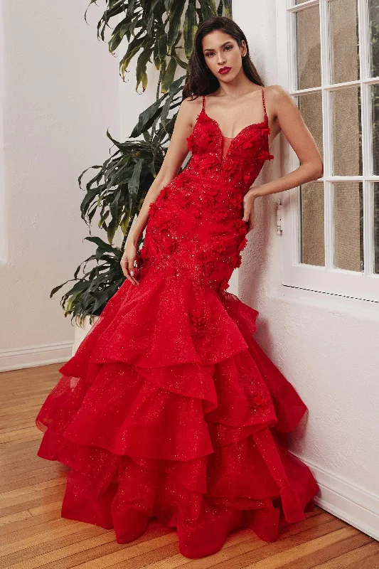 Your Best Deals Are Here!Cinderella Divine CM329 Spaghetti Straps Long Evening Gown