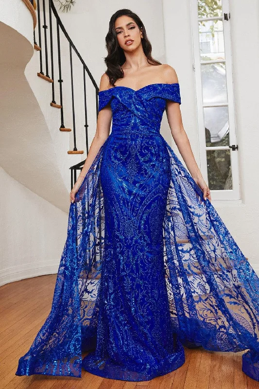 Limited Time Offer!Cinderella Divine J836 Long Off Shoulder Evening Gown