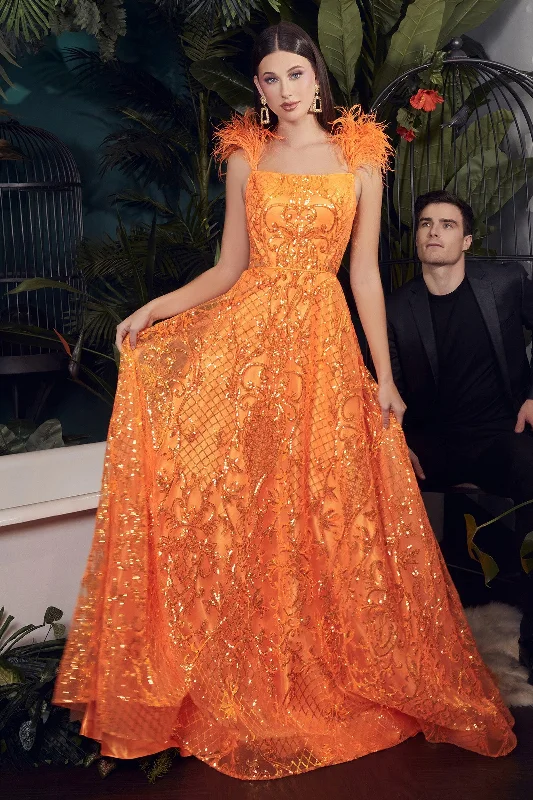 Snag the Best Prices Now!Cinderella Divine KV1076 Long Orange Evening Gown