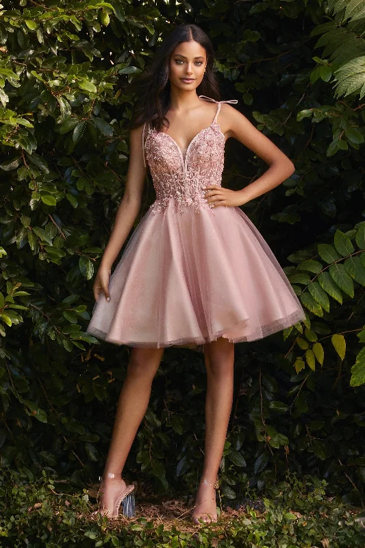 Grab Yours Before It’s Too Late!Cinderella Divine CD0188 Embellished Spaghetti Strap Short Prom Dress