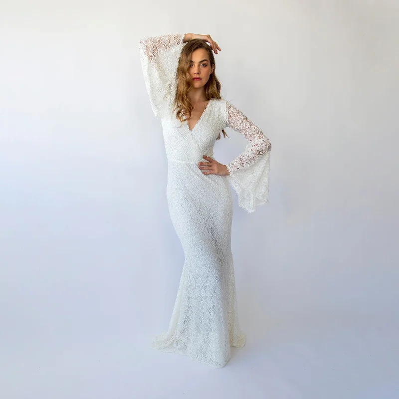 Limited Stock Available!Wrap Neckline Wedding Dress #1470