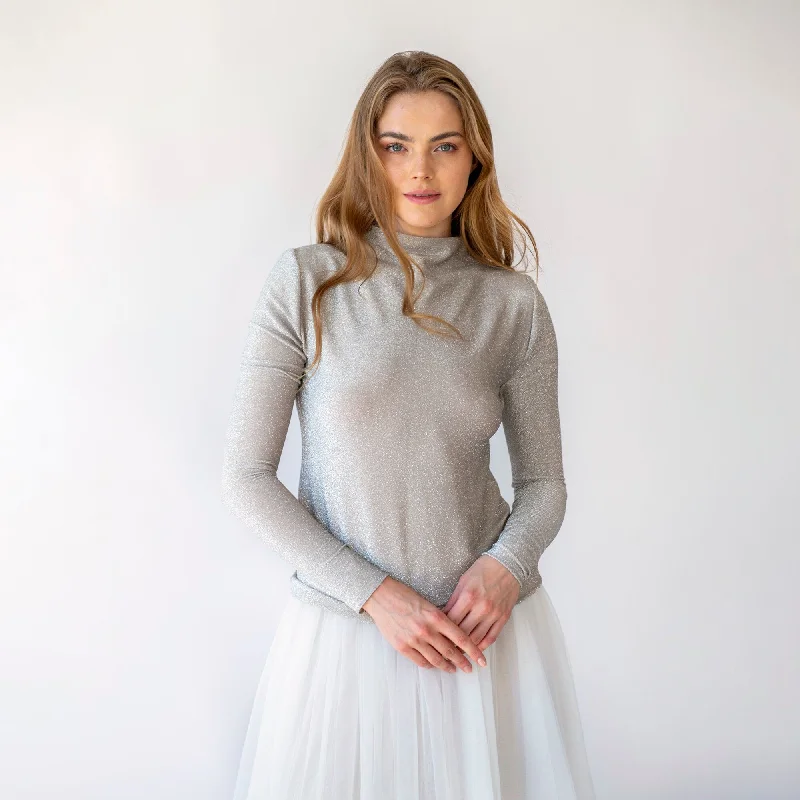 Price Drops You’ll Love!Silver Shimmering Top #2065