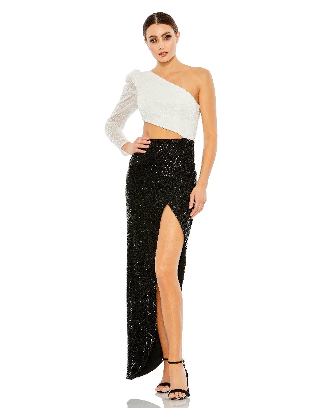Save Like Never Before!Mac Duggal 42037 Long Formal One Shoulder Prom Gown