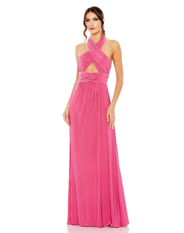 Amazing Prices You Can’t Resist!Mac Duggal 42077 Prom Long Halter Formal Gown