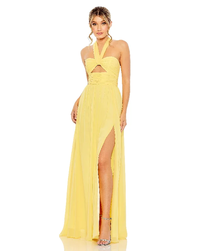 More Discounts, More Joy!Mac Duggal 55898 Long Halter Chiffon Formal Gown