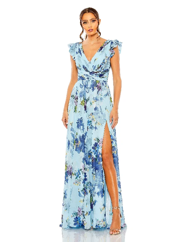Your Favorite Sale is Back!Mac Duggal 56012 Long Formal Floral Chiffon Dress