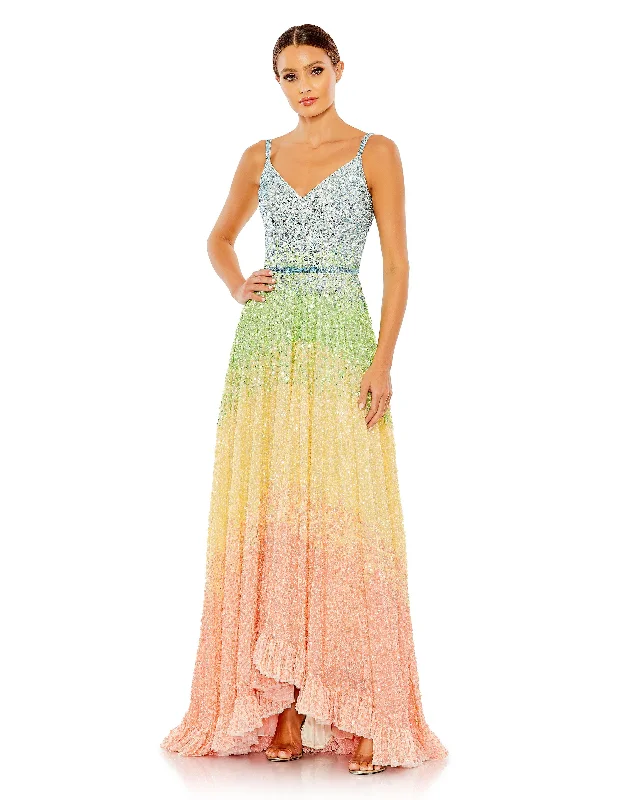 Upgrade for Less!Mac Duggal 5691 High Low Spaghetti Strap Prom Dress