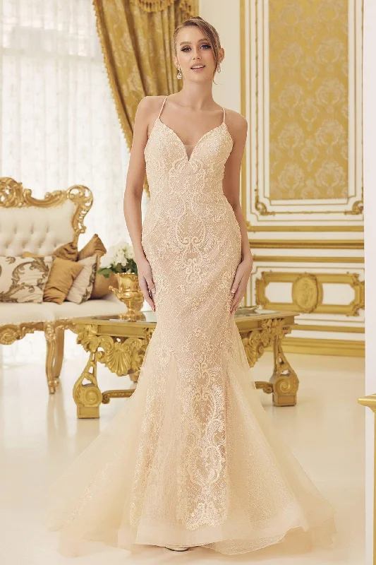 Find the Best Deals Here!Nox Anabel C1108 Long Spaghetti Strap Mermaid Prom Gown