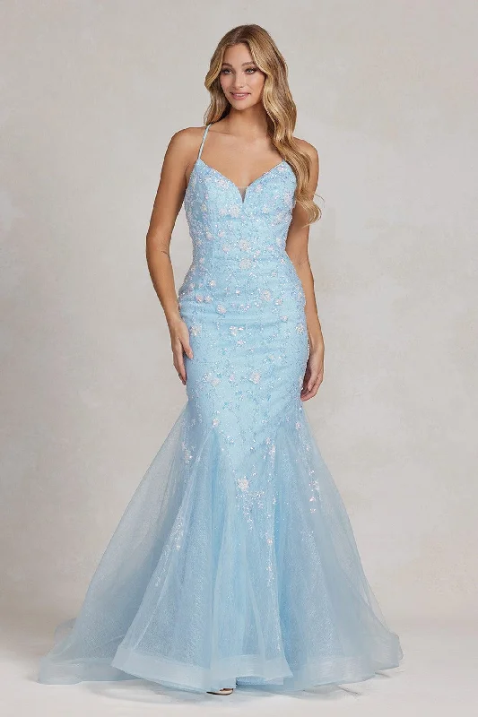 Snag the Best Prices Now!Nox Anabel C1117 Long Spaghetti Strap Prom Trumpet Gown