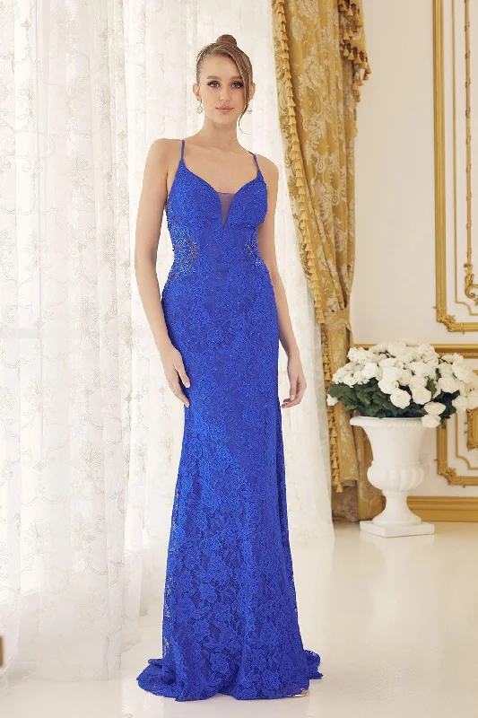 Exclusive Deals Just for You!Nox Anabel E1076 Long Spaghetti Strap Lace Prom Gown