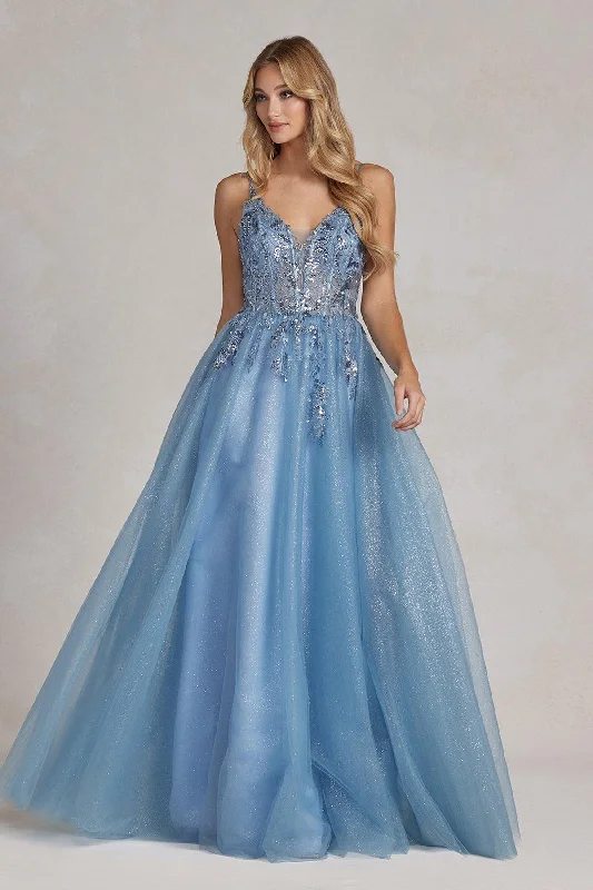 Stock Up and Save!Nox Anabel E1125 Long Spaghetti Strap A Line Prom Gown