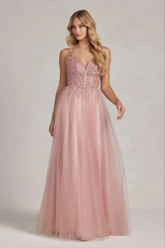 Massive Price Cuts!Nox Anabel F1086 Long Spaghetti Strap Prom A Line Gown